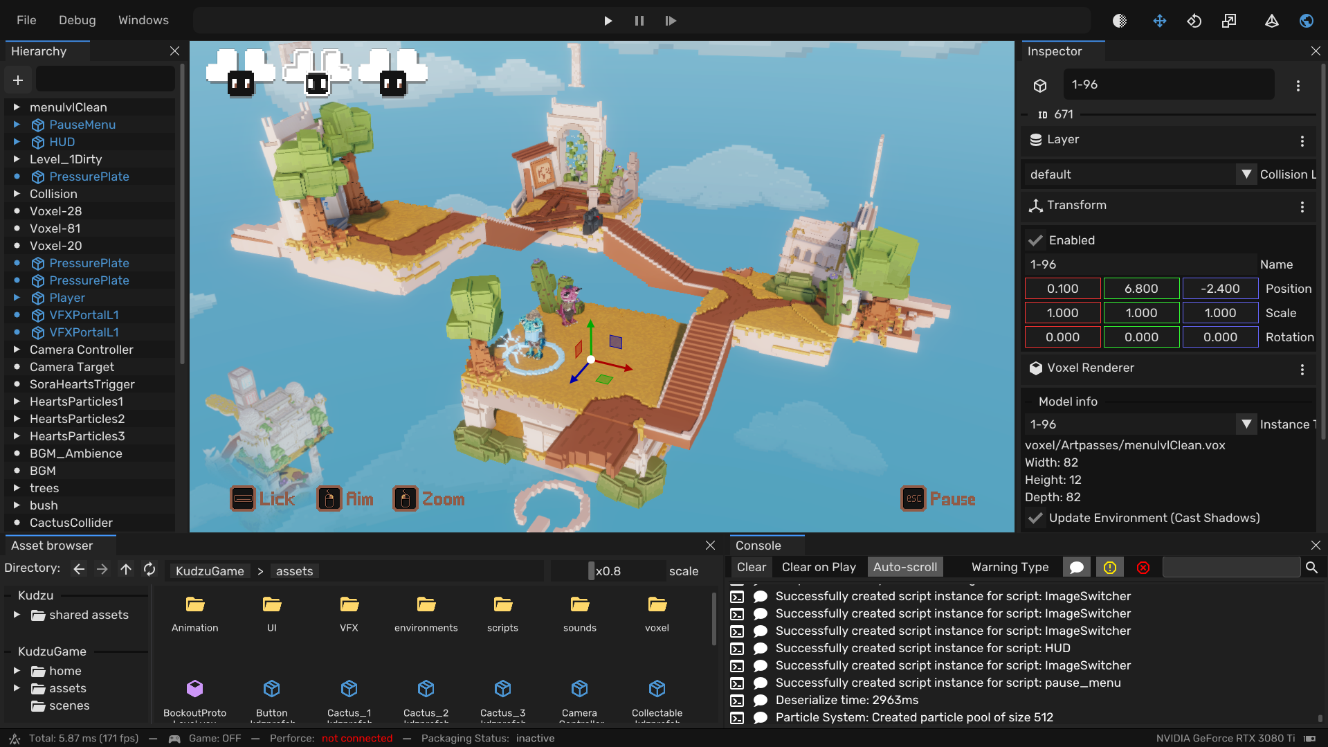 Kudzu - Custom voxel game engine